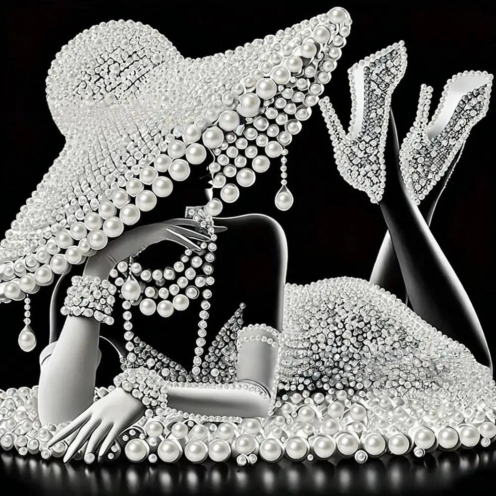 

Elegant Lady Special Shape Diamond Art Painting Kit 5D DIY Crystal Rhinestone Painting For Home Wall Decoration Art Gift X0D6