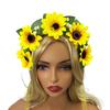 Daisy headband wreath Bohemian sun flower head with scenic seaside vacation photo dress up headband