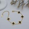 High Quality Four Leaf Clover Five Flower Bracelet Laser Lucky Clover Double Sided Ladies Bracelet