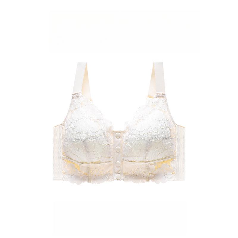 

Нижнее белье с застежкой спереди Женское летнее тонкое и красивое нижнее белье для спины Собраный бюстгальтер Бюстгальтер большого размера 46/105D белый