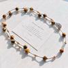 Maillard Natural Boutique Tiger's Eye Stone Imitation Tahitian Pearl Various Wearing Methods Sweater Chain Collarbone Chain Necklace