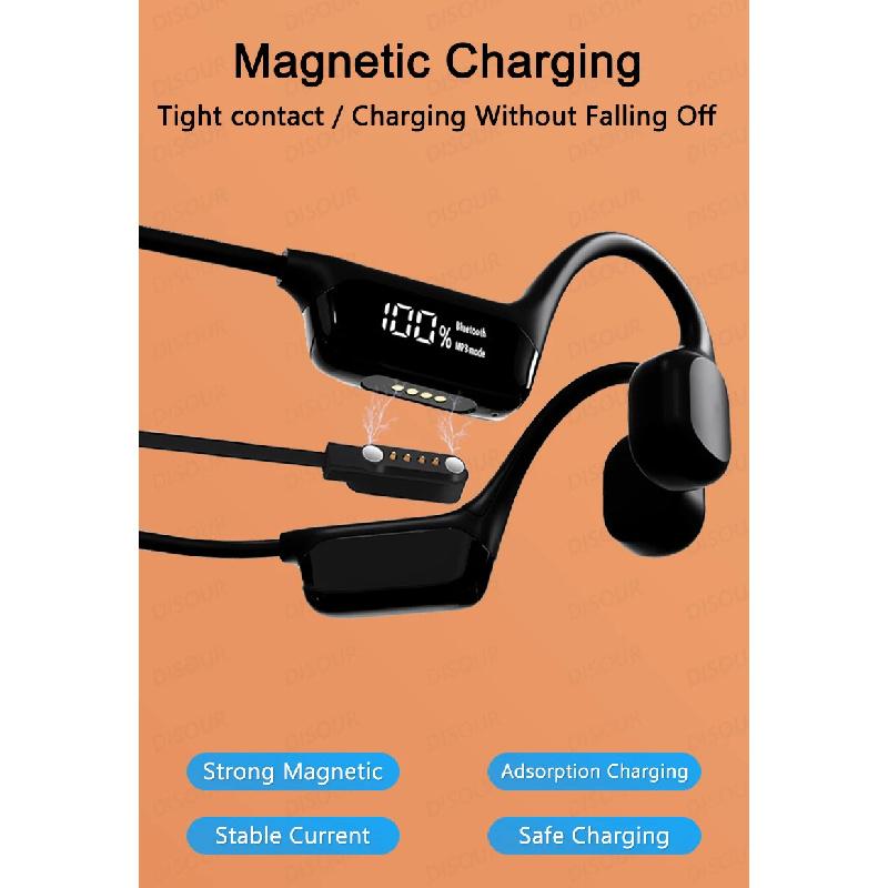 VAORLO 4 Pin 60CM Magnetic Charging Cable Suitable For New X7 Headset DGS10 Bone Conduction Bluetooth Sports Wwimming Headphones