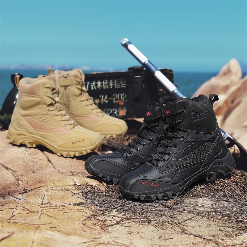 Stivali Tattici Militari da Uomo Taglie Forti 39-46 Forze Speciali Taglio Alto Esercito Combattimento nel Deserto Colore Sabbia Pelle Scarpe da Lavoro
