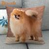 Nice Pomeranian Dog Pillowcase Bedroom Home Decorative Cover 45x45cm Square Zipper Pillow Cases Cotton Linen Fabric No Fade