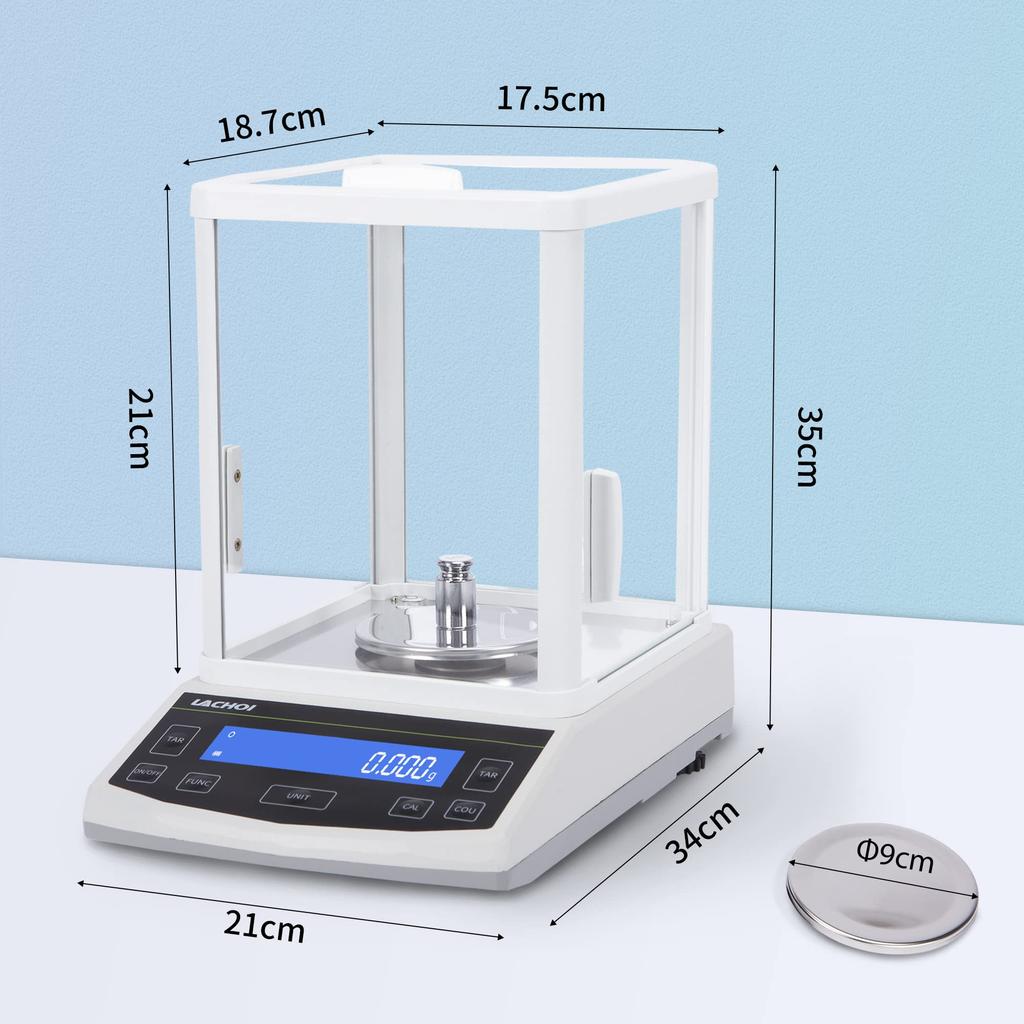 LACHOI Precisionselektronisk 100g x Digital Precisionselektronisk Analytisk Digital för Smycken och Smycken Inkluderar Vindskydd och Japansk