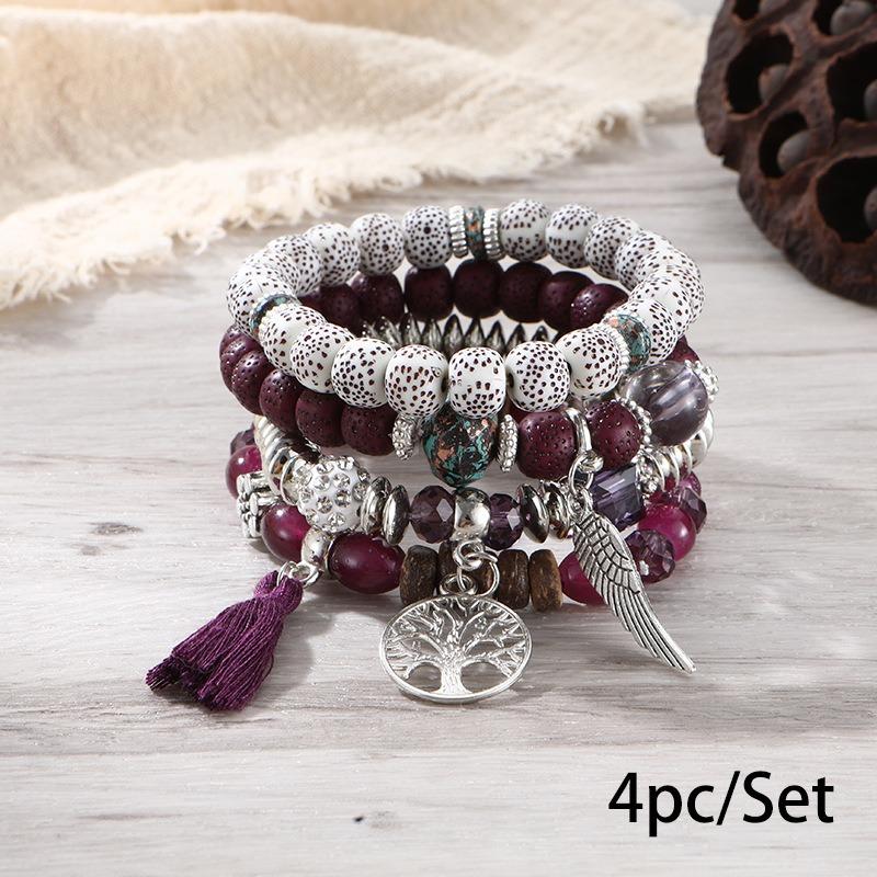 Bohemian bracelet creative tassel multi-layer beaded bracelet