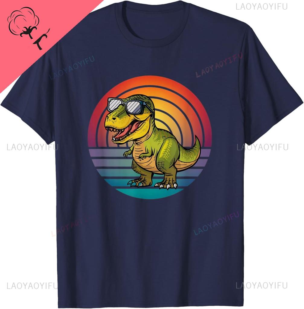 Dinosaur TRex Retro Novelty Men Kids Women Funny Dinosaur TShirt Kawayi Y2k Harajuku Cotton Tee Camiseta