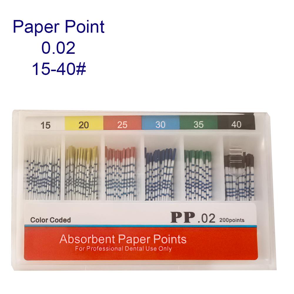 0.02 0.04 0.06 Dental Filling Material Dentist Product Root Canal Endodontic Paper Tips Dental Absorbent Paper Points