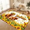 Highland Cow Theme Soft Crystal Velvet Rug Custom Name & Text Print Non Slip Floor Rug for Bedroom Living Room