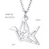 Fashion Jewelry Vintage Charm Hollow Origami Thousand Paper Crane Necklace For Women Girl Party Gifts