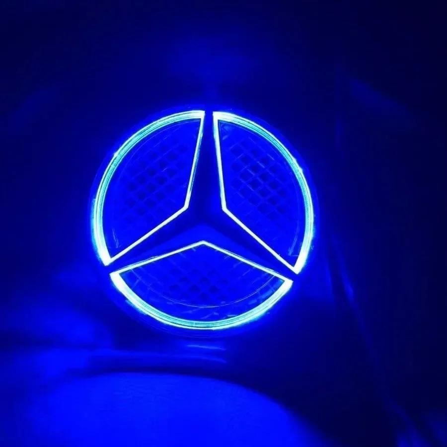 New Car Front Grilled Star Emblem LED Illuminated Logo White Blue Red Light Mercedes Benz W204 GLK220 GLK300 GLK350 GLK500 W245 XT3