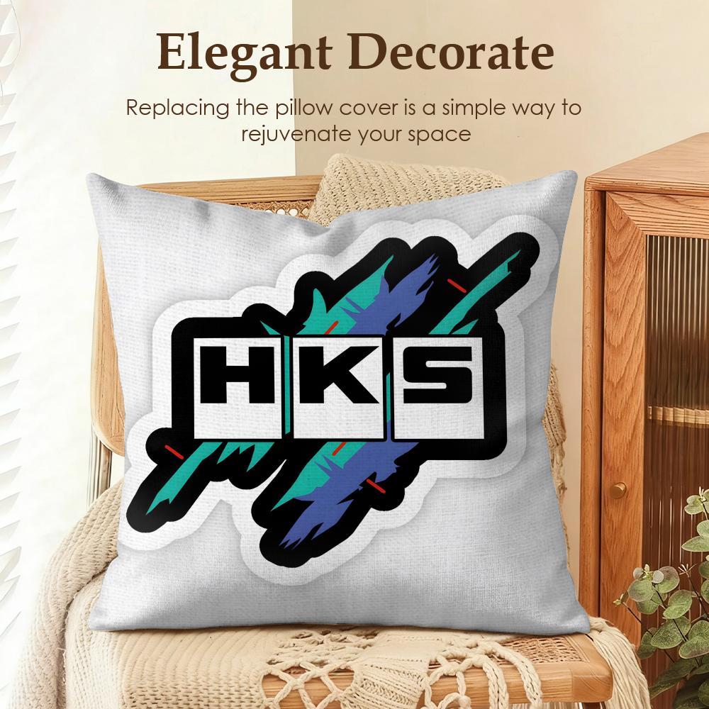 

HKS Retro Pattern HHKS Cushion Cover Natural Linen Organic Fabric DoubleSided Printing Sofa Home Decor Gift Pillow Case 30x30cm