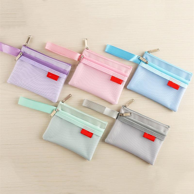 Mini Portefeuille En Tissu Oxford Imperméable - Pochette Zippée Mignonne Pour Cartes, Pièces, Rouge à Lèvres (12x9x4 Cm, Plusieurs Coloris)