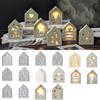 3D Hollow Christmas Snow House Silicone Mold DIY Star Splicing House Creative Candlestick Christmas Series Home Decoration Mold