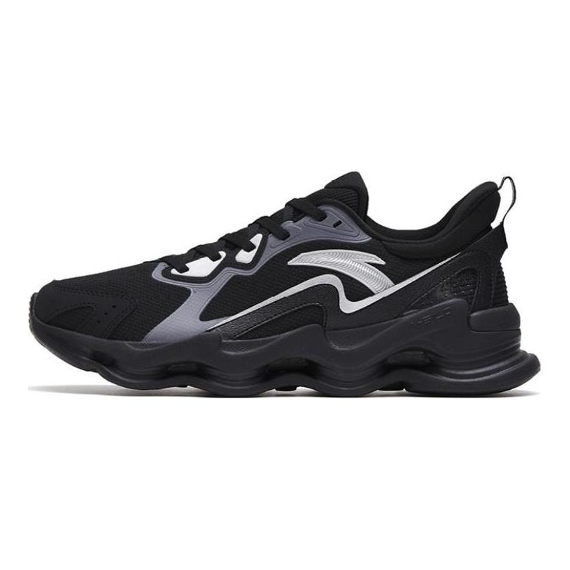 Anta Slip Resistant Abrasion Resistant Low top Running Shoes Men's Black Gray 112315555-3