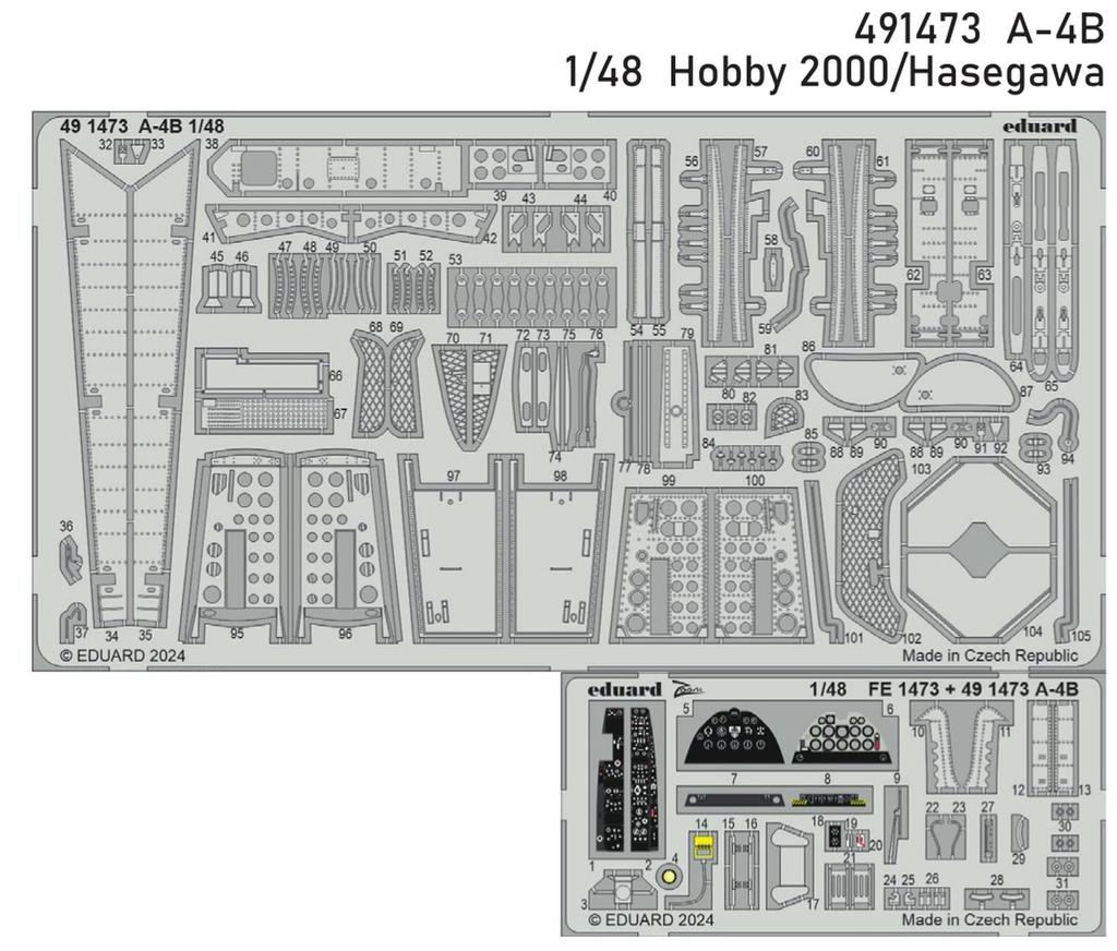 Eduard Etching Parts Plastic Model Parts EDU491473 1/48 A-4B (for Hasegawa)