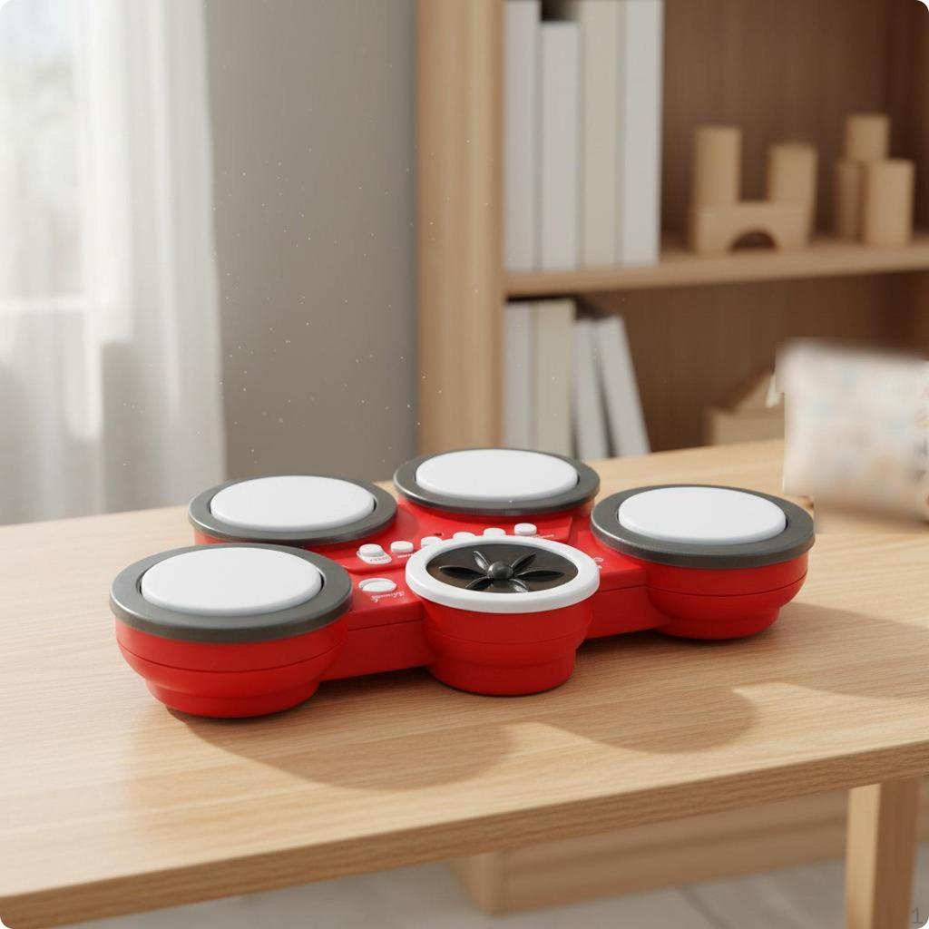 Kids Hand Drum Music Learning Electronic Toy Gift Idea for Children, Fun White