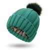 Casual Knitted Hat Fashion for w/ pompom Thick Solid Color Warm Hat Fall Winter