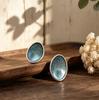 Pure hand-painted stud earrings oval shell pattern design light luxury niche versatile temperament explosive earrings