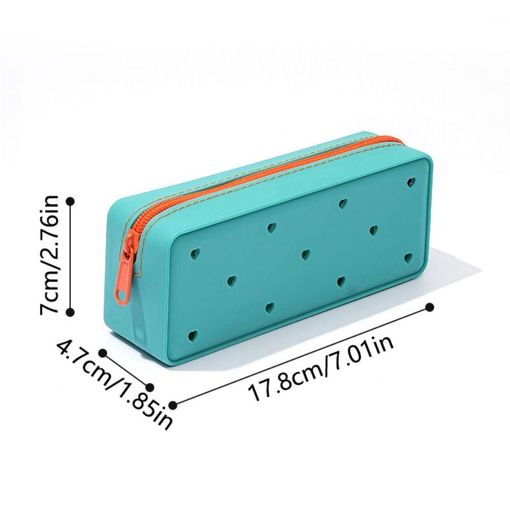 Waterproof Silicone Pencil Case Breathable Stationery Storage Bag Cute Makeup Organizer  Office