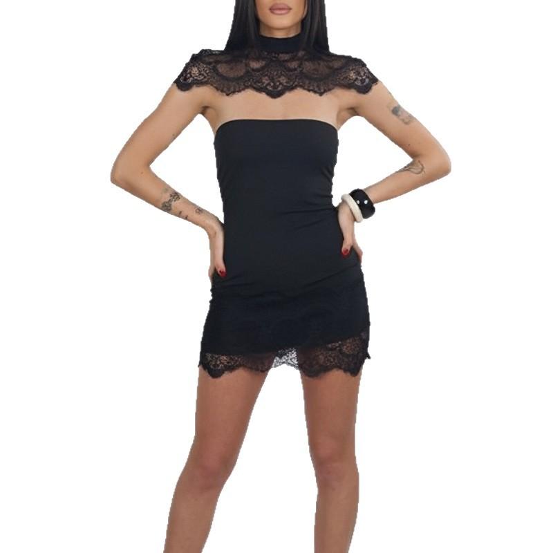 Spring New Women's Clothing, European and American, Fashionable and Sexy Tube Top Slim Lace Dress