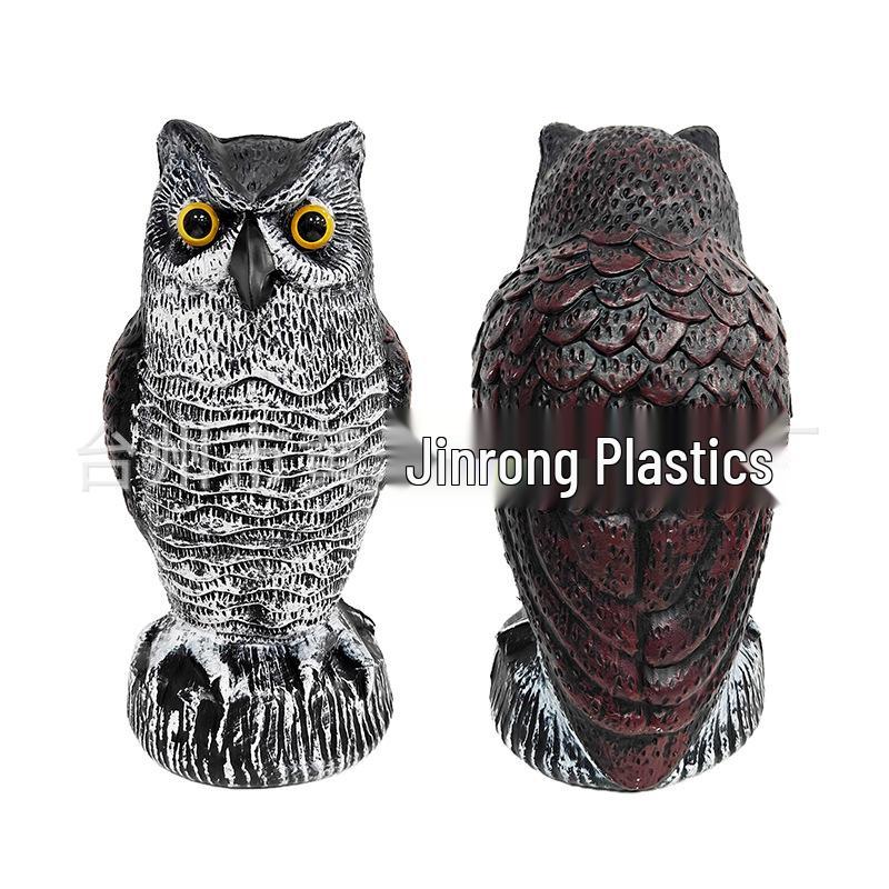 Cross-Border Owl: Outdoor Bird-Scaring, Rodent-Repelling Resin Ornament with Head Movement