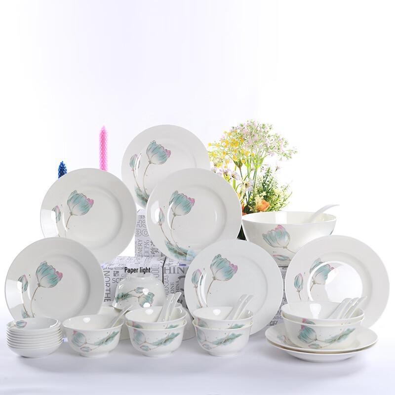 Northern Scenery Bone China Dinnerware Set - Flowers on the Path