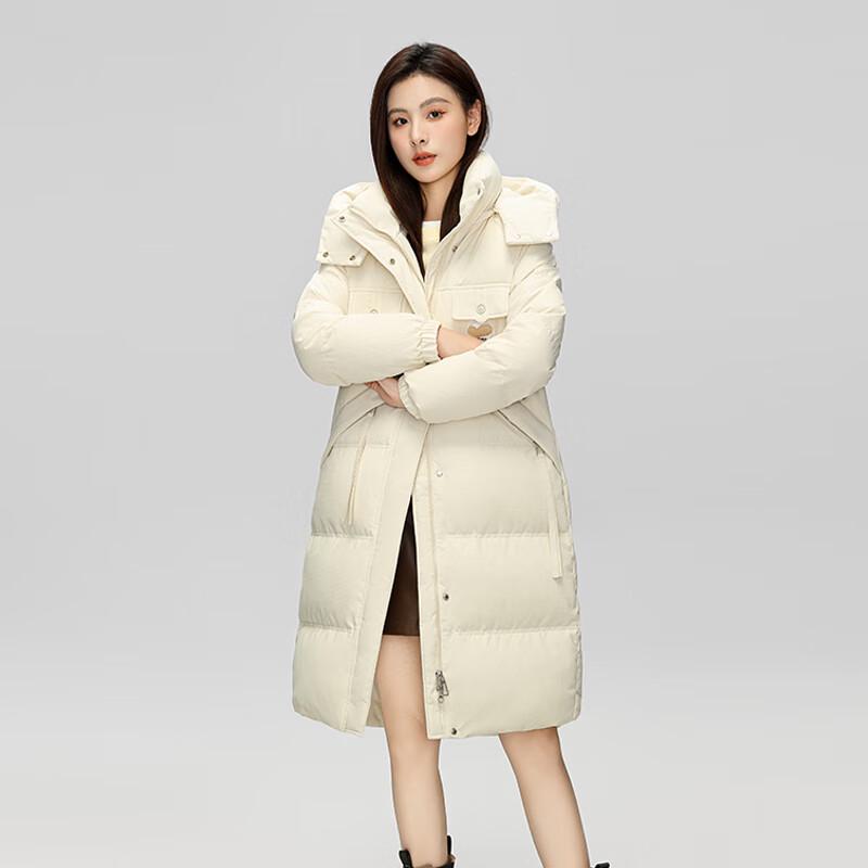 Women's Snow Flying 2025 Detachable Hood Long Down Jacket