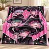 Kpop Dämonenjäger Decke Flanelldecke Weich Gemütlich Plüsch Überwurf für Sofa Bett Leichtgewichtige Heimdekoration Outdoor Camping