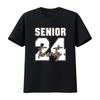 Senior 2024 Jahrgang Back To School Abschluss T-Shirt vintage gewaschen Unisex Stilvoll homme Designer Kleidung Leicht dehnbar