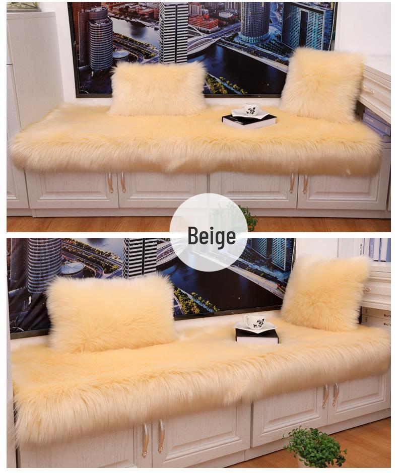 Faux Wool Sheepskin Long Pile Floor Mat for Living Room, Bedroom, Bedside, or Bay Window Tatami.