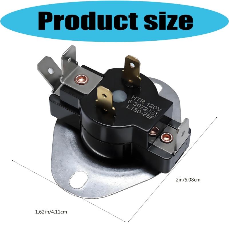 Dryer Thermal Fuse Thermostat Replacement WP307250 Stable Dryer High Limit Thermostat with Enhanced Accuracy
