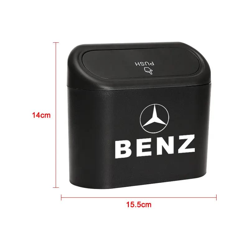 AAUT1 Car Trash Can Storage Box Vehicle Multifunctional Garbage Dust Case Stickers For Mercedes Benz A B C E S AMG CLA CLK GLA