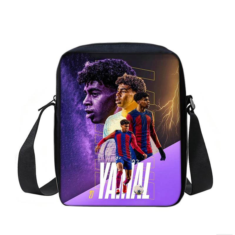 Voetbalster Schooltassen Telefoon Tas Boodschappentas L-Lamin Yamal Bedrukt Leren, Reizen Schouder Crossbody Tas Handtas Beste Cadeau