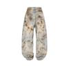 Mens Loose Wide-Leg Jeans Streetwear Punk Tie-Dye Wash Casual Long Pants
