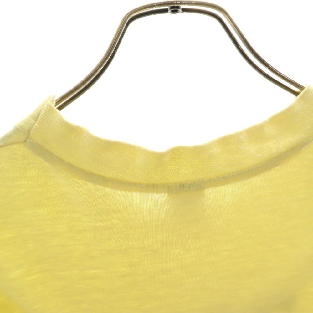 Hanes 70s Made in USA Vintage Print Short sleeve T-shirt M 38-40 yellow Men's Used