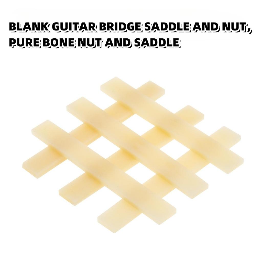 Unbleached Blank Guitar Bone Saddle 3/5/10Pcs Pure Bone Saddle Bridge for Guitar Luthier Builder