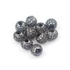 4mm Fashion Metal Brass Micro Pave Crystal CZ Round Space Beads for Jewelry Making Bracelet 3pcs/lot
