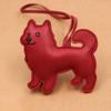 Trendy Samoyed Dog PU Leather Keychain Animal Charm for Purse Decoration