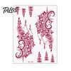 Temporary Tattoo Sticker, Flower Lace Lotus Pattern Fake Tattoos for Women Men, Waterproof DIY Face Arm Leg Body Art Decoration for Masquerade Party
