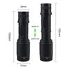 R5 LED Zoomable Flashlight Tactical Green/Red/Blue Torch 1 Gear  Outdoor Waterproof IP65 Night Hunting Fishing Lantern