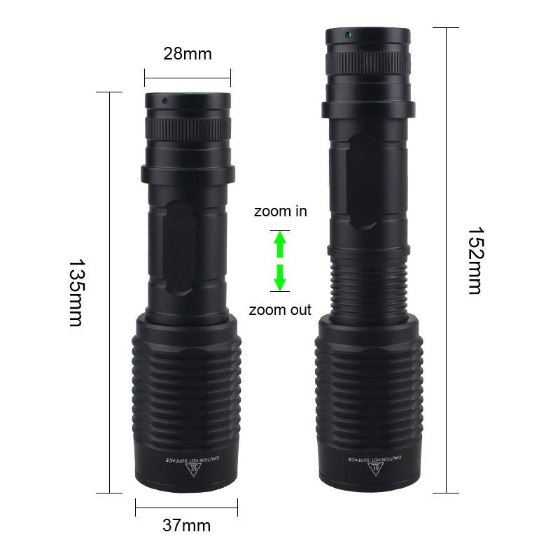 R5 LED Zoomable Flashlight Tactical Green/Red/Blue Torch 1 Gear  Outdoor Waterproof IP65 Night Hunting Fishing Lantern