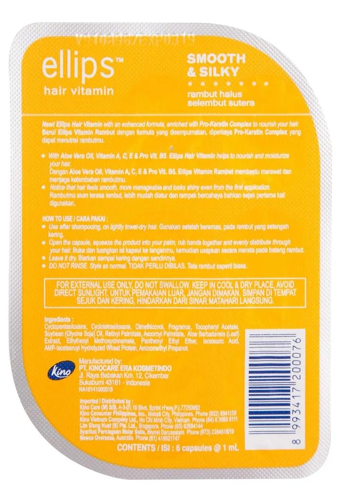 Vitamins-oil for Hair Flawless Silk with Pro-Keratin Complex Smooth Silky Ellips 6 Pcs