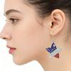 Rhinestone Spot Welded Pendant Earrings Trend American Independence Day Diamond Flag Earrings Earrings