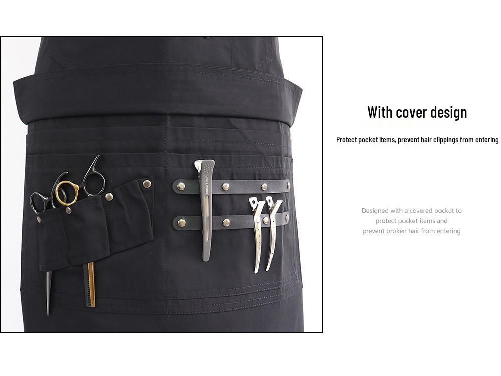 Waterproof Stain-Resistant Barber Apron with Custom Logo for Hair Salon Work
