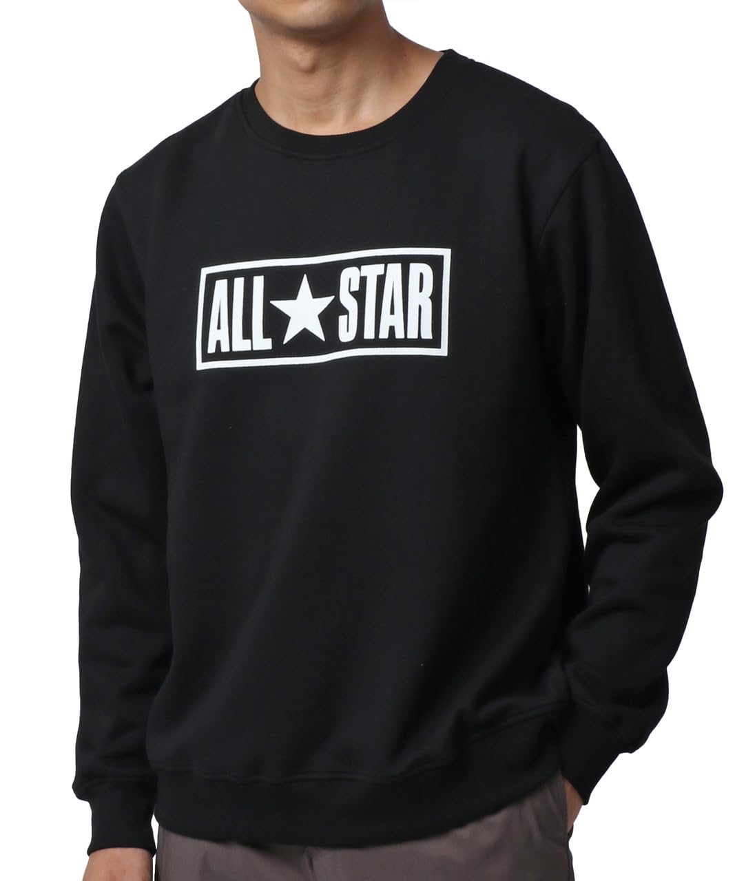 

Converse Fleece Printed Logo L Men s Sweatshirt, Lining, Sweatshirt, Black, чорний