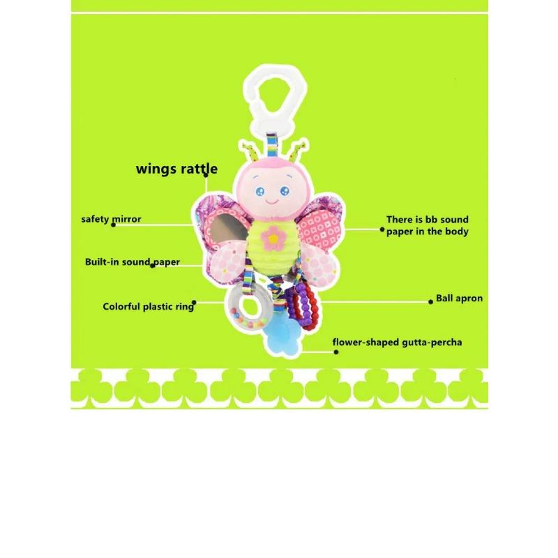 New Baby Animal Rattles Bed Stroller Bell Toys Newborn Grab Ability Training Dolls Educational Plush Infant Toy 0-12 Month