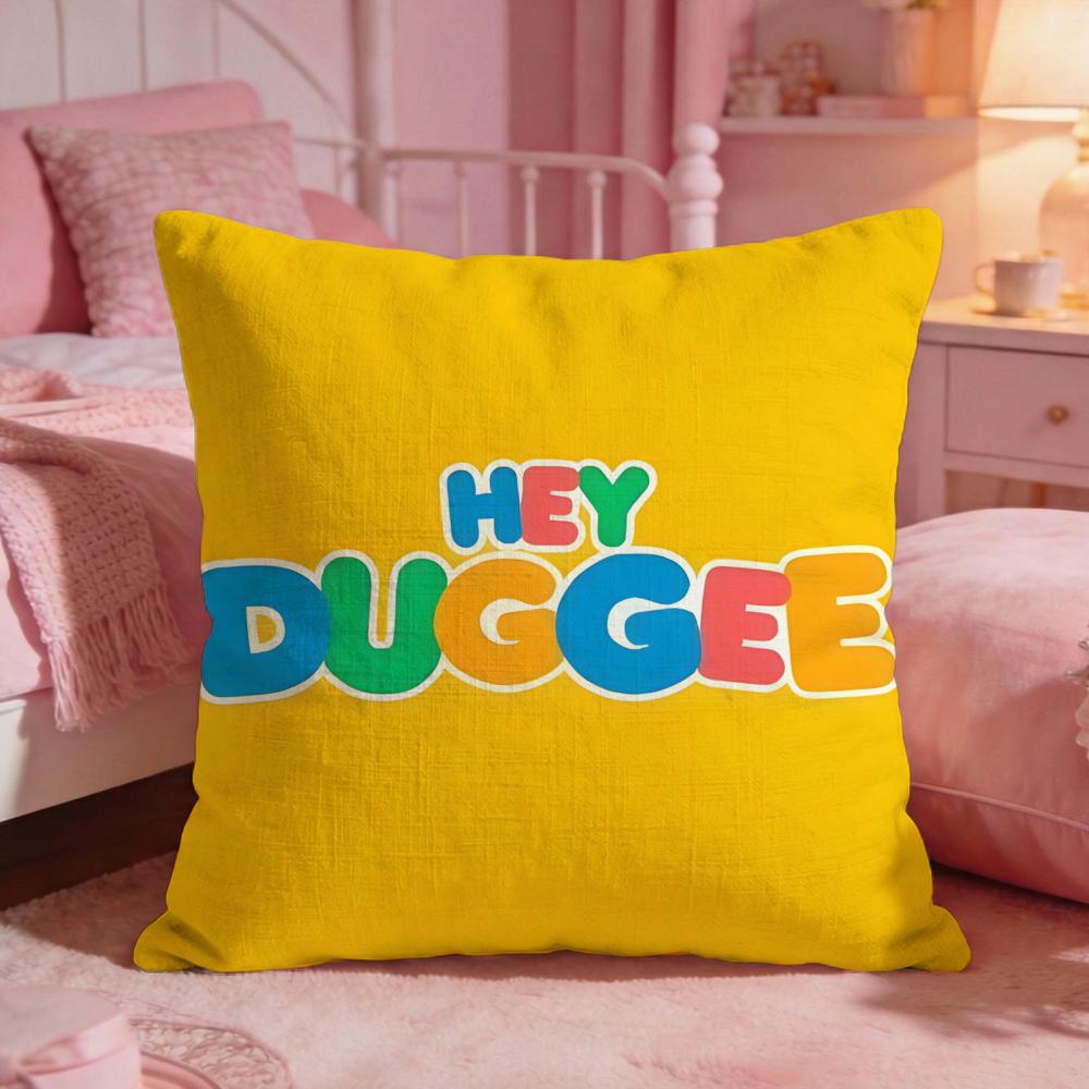 Hey DDuggees Cute Cartoon Cushion Cover Premium Comfort Reversible Pillow Cove Two In One Design For Any Room  Car Interior