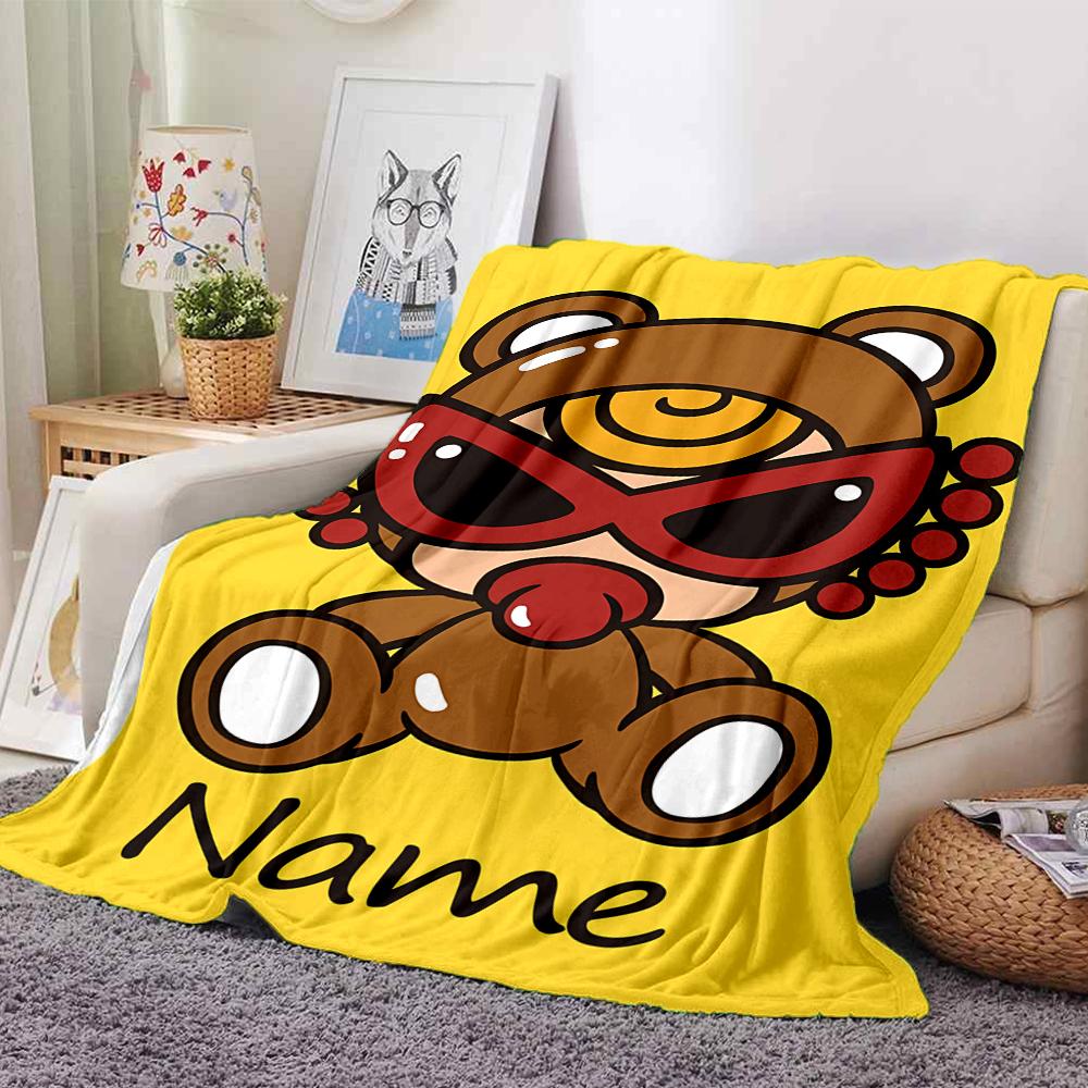 Customiz Name Personality Hysterical Mini Blanket Soft &Warm Sofa Office Bed Travel Lunch Break Blanket, Gift Suitable All Seasons