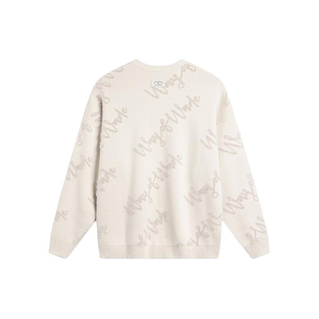 Li Ning Wade Series Round Neck Comfortable Pullover Versatile Casual Long Sleeve Knit Sweater Men Sweater Silver-Gray AMBU001-2